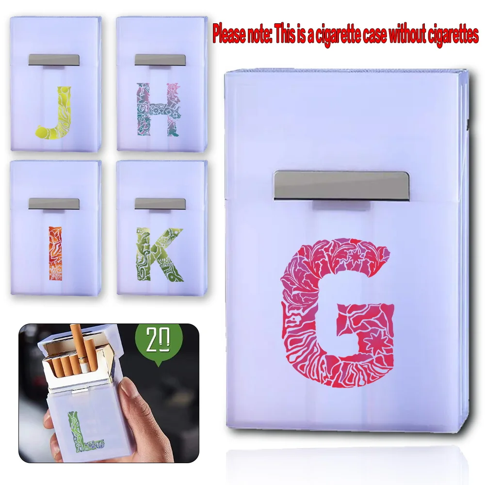 Plastic Cigarette Storage Case Waterproof Cigarette Organizer Smoke Accessories Protective Cover Engrave Image Letter Pattern