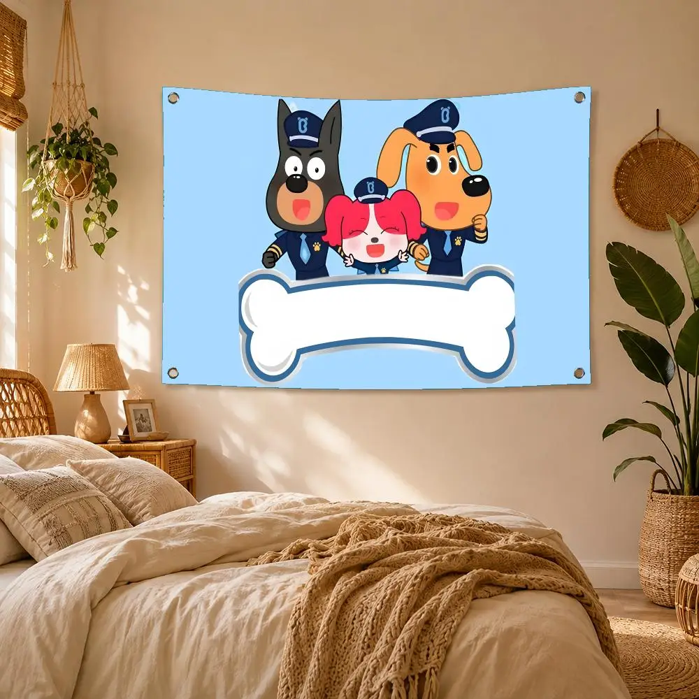 Sheriff Labrador Cute Cartoon Flags Flag Soft skin-friendly Durable Tapestry Outdoor  Flaga  party Home bedroom Decoration