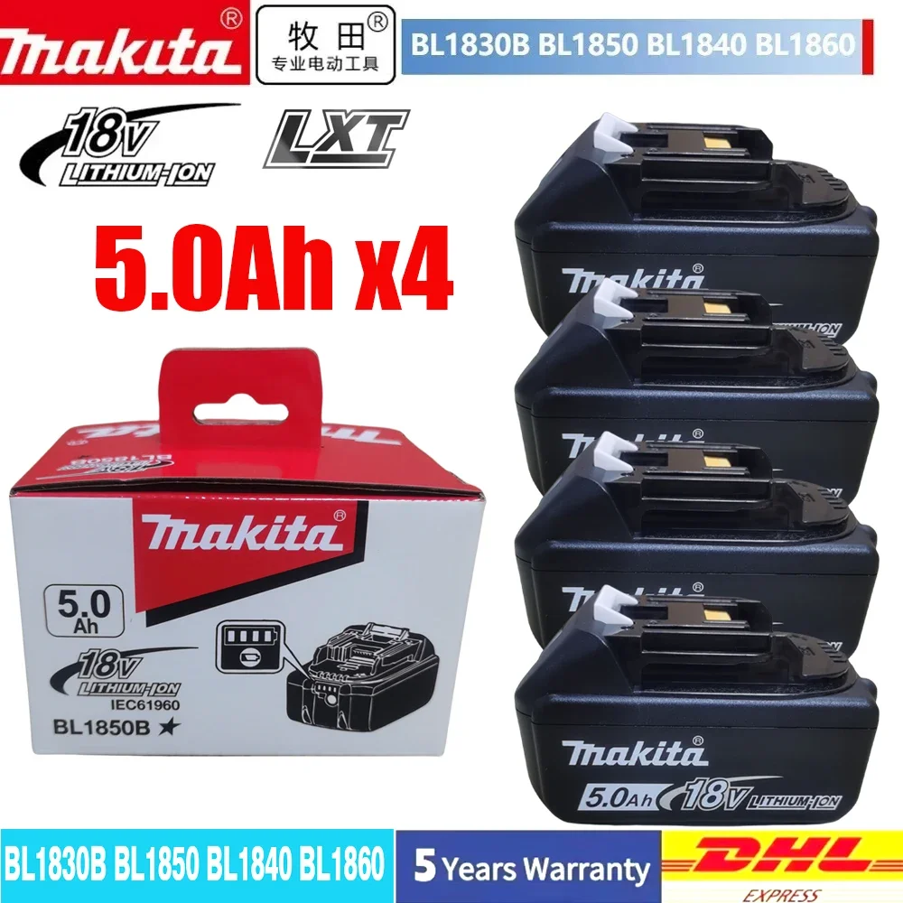 

Makita Electric Tool 18V 6.0Ah Rechargeable Lithium ion Battery, Long Range, Makita BL1840 BL1830 BL1830B Battery, Charger,