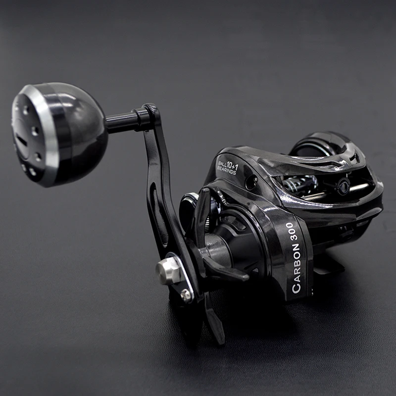 

CAMEKOON Size 300 Baitcaster Reel Lightweight Carbon Frame Baitcasting Coil Magnetic Brake 10 Bearings Saltwater Casting Fsihing