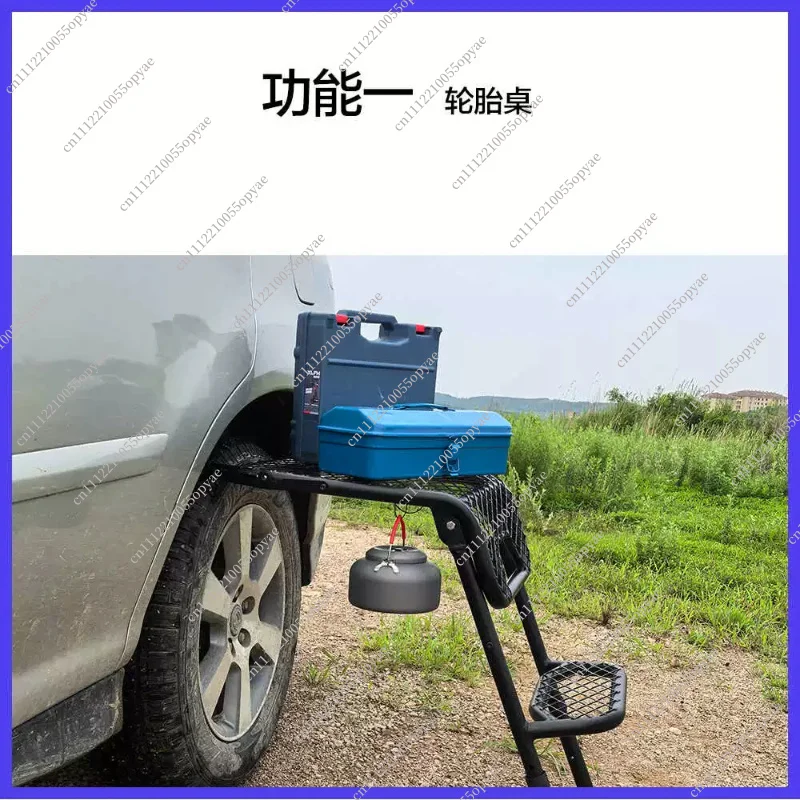 High Strength Multifunctional Folding Ladder Table for Outdoor Home Use Tire Desk Stair Portable
