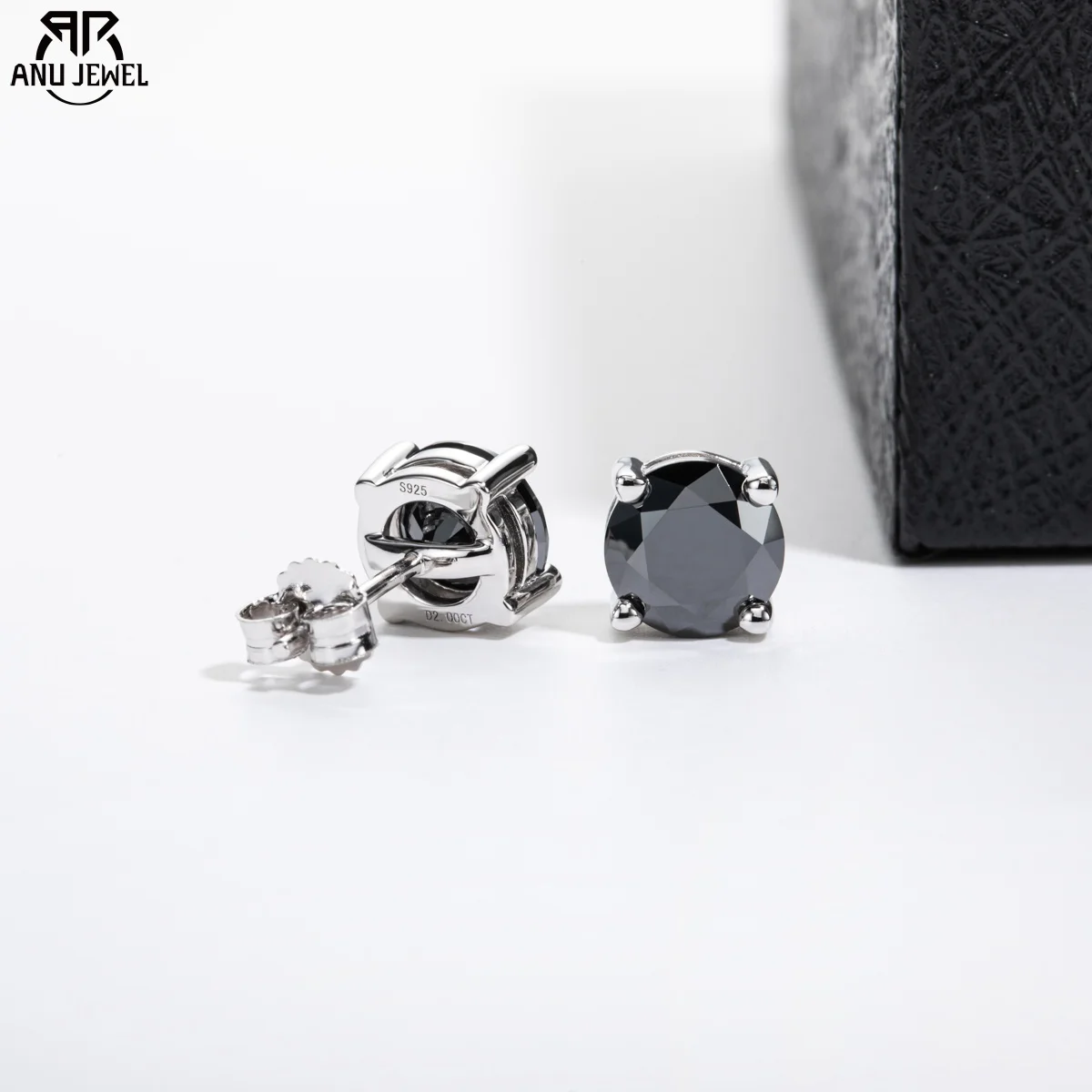 

valaJewel 0,1 карата-3 карата, крутые серьги-гвоздики с черным муассанитом, стерлинговое серебро 925 пробы с сертификатом для женщин, подарки, ювелирные изделия, оптовая продажа