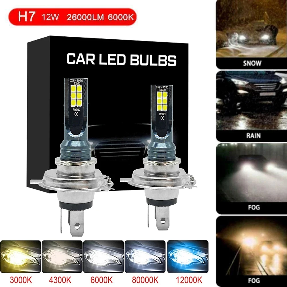 H7 H4  LED Lamps Headlight Bulb Beam Kit 120W High Power LED Car Light Headlamp 6000K Auto Headlight Bulbs Car Fog Light