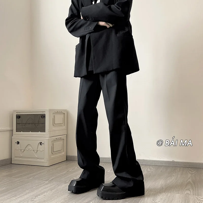 

Neapolitan Men's Bla Straight Leg Pants Spring Autumn Micro Flare Casual Trousers Youthful Vitali Sle Low Waist Long Pants