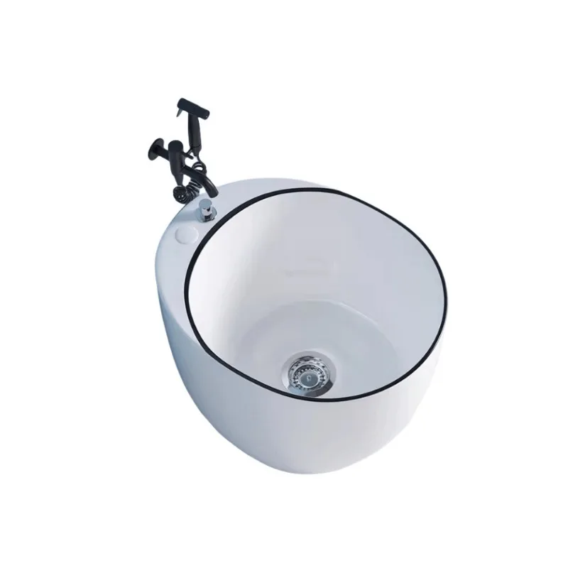 

Foot soaking pool Deepened goose egg-shaped ceramic foot washing pool Bathroom Foot soaking basin Multifunctional pool