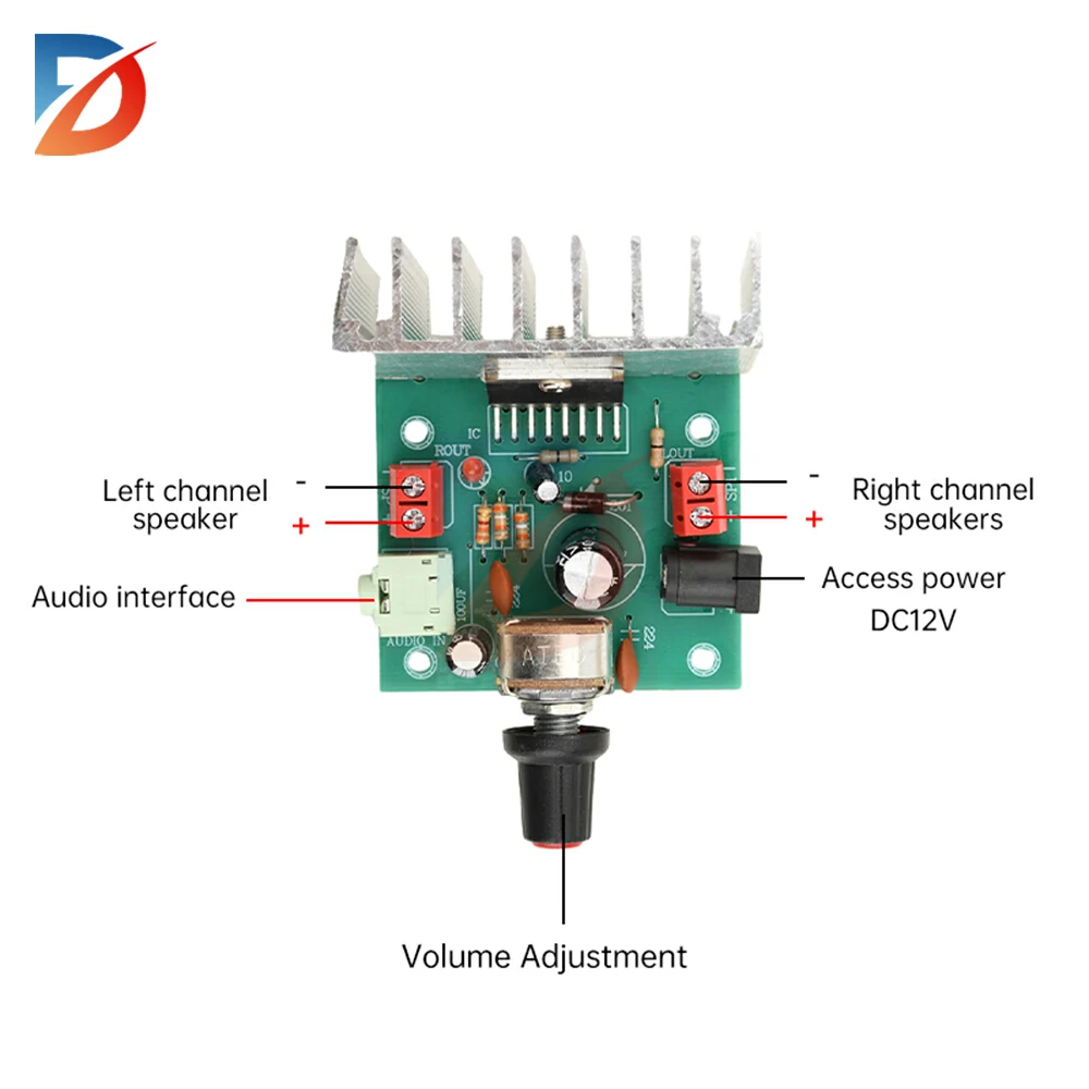 CA-7377 dual channel amplifier board module DC12V 2x35W audio amplifier TDA7377 suitable for audio system