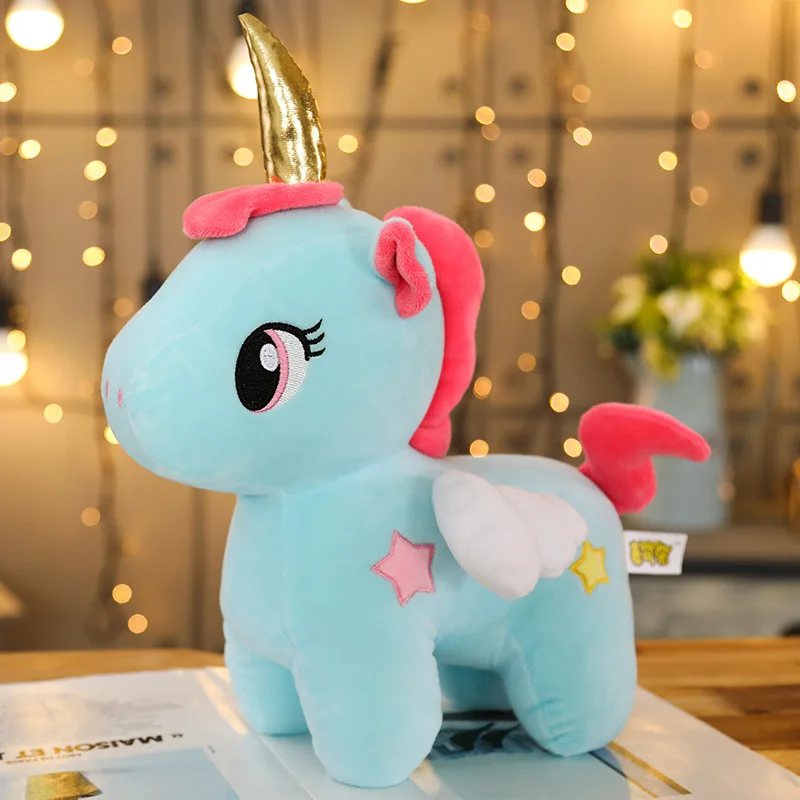 20/30cm Pink Unicorn Plush Toy Baby Kids Sleeping Pillow Doll Animal Stuffed Pegasus Plush Toy Birthday Gifts for Girls Children