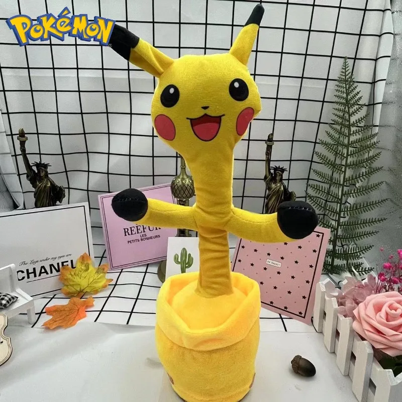 Pokemon Cartoon Pikachu Electric Doll Recordable Can Singing and Dancing Game Dolls Cute Children Birthday Gifts Toys