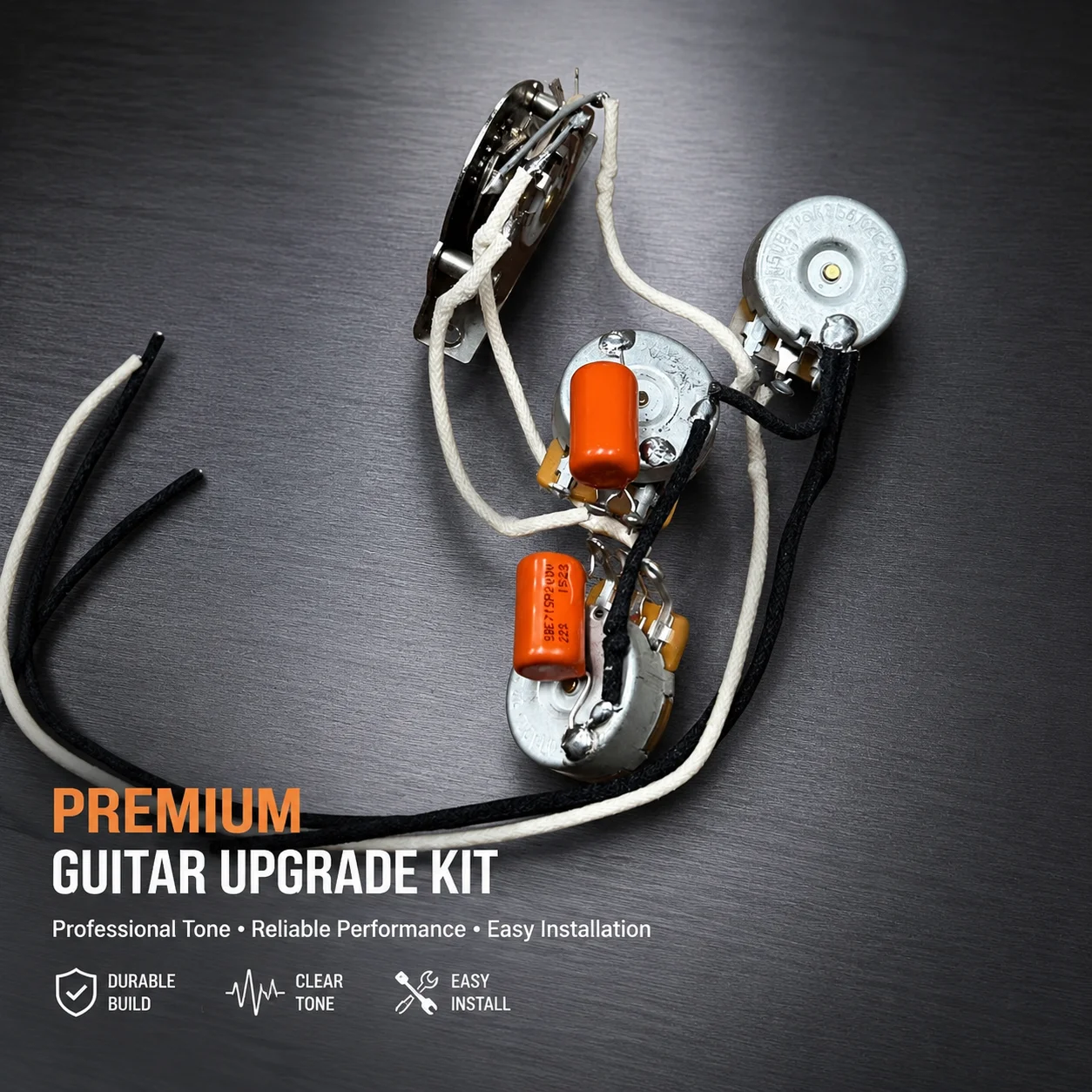 ST Strat Pre‑wired Guitar Wiring Harness With Tone Capacitors & Output Jack For Vintage‑Style Bridge Upgrade Replacement Parts view 5