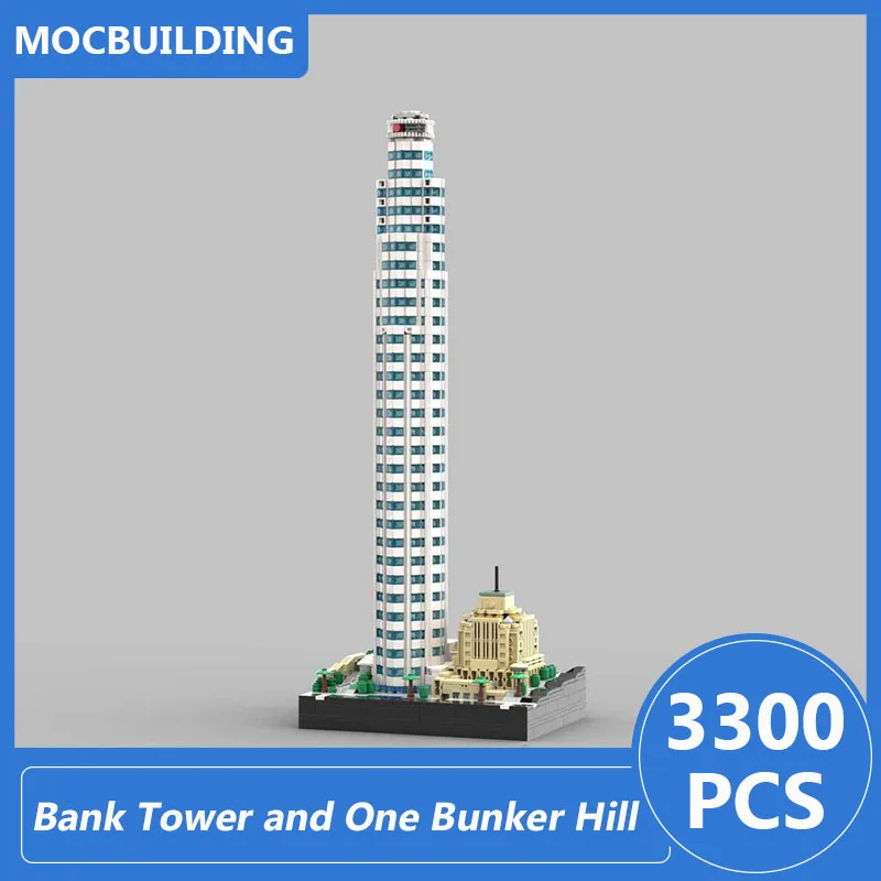 

Bank Tower and One Bunker Hill Architecture Model Moc Building Blocks Diy Assemble Bricks Educational Xmas Toys Gifts 3300PCS