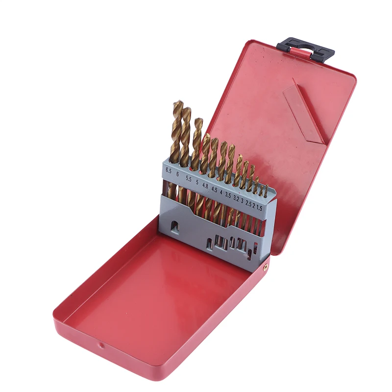 New 13Pcs HSS-CO 5% Cobalt Twist Drill Bit Set Metric Straight Shank Set With Metal Case For Stainless Steel Wood Metal Drilling