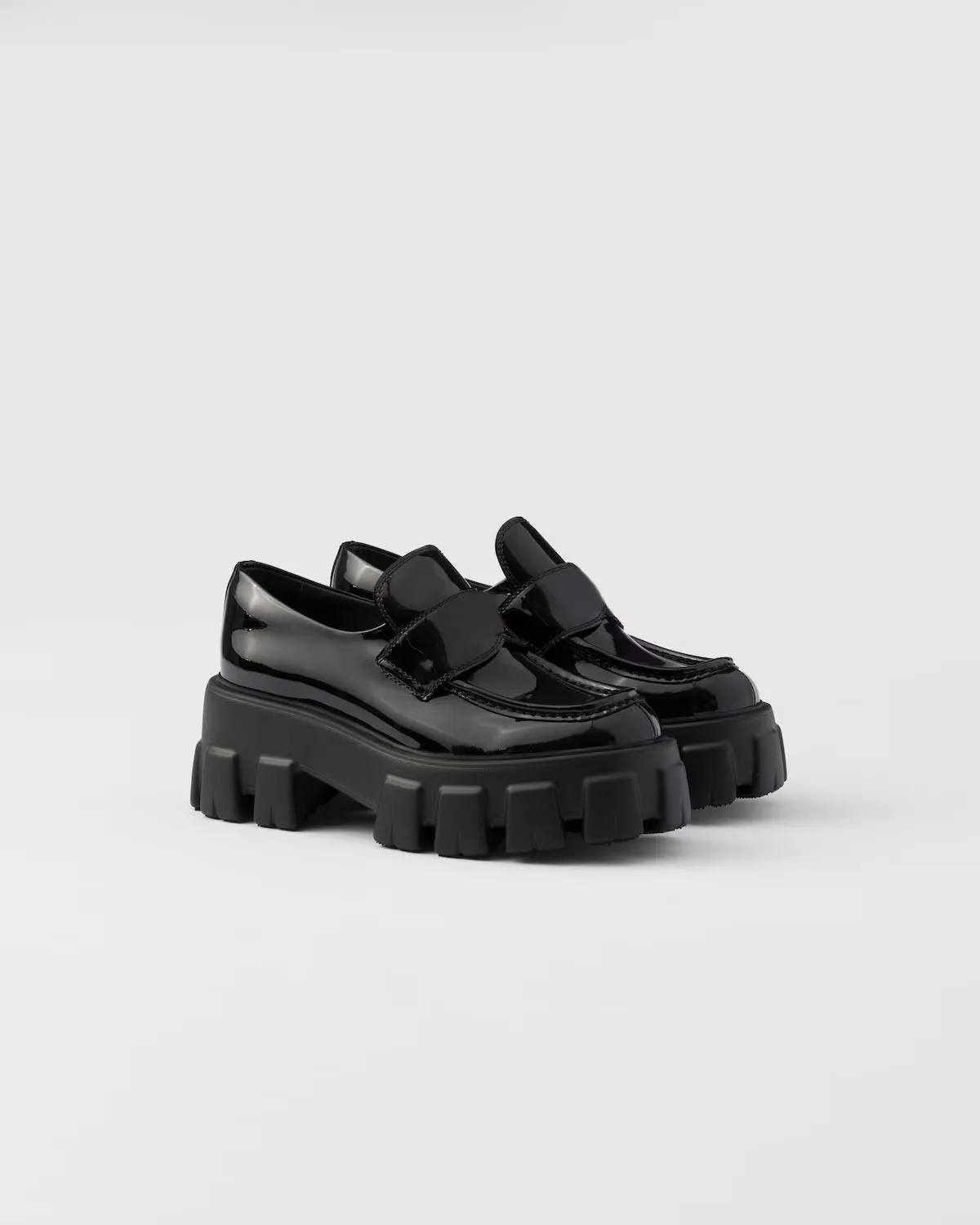 

Women's Patent Leather Loafers Black Rubber Sole 55 Mm