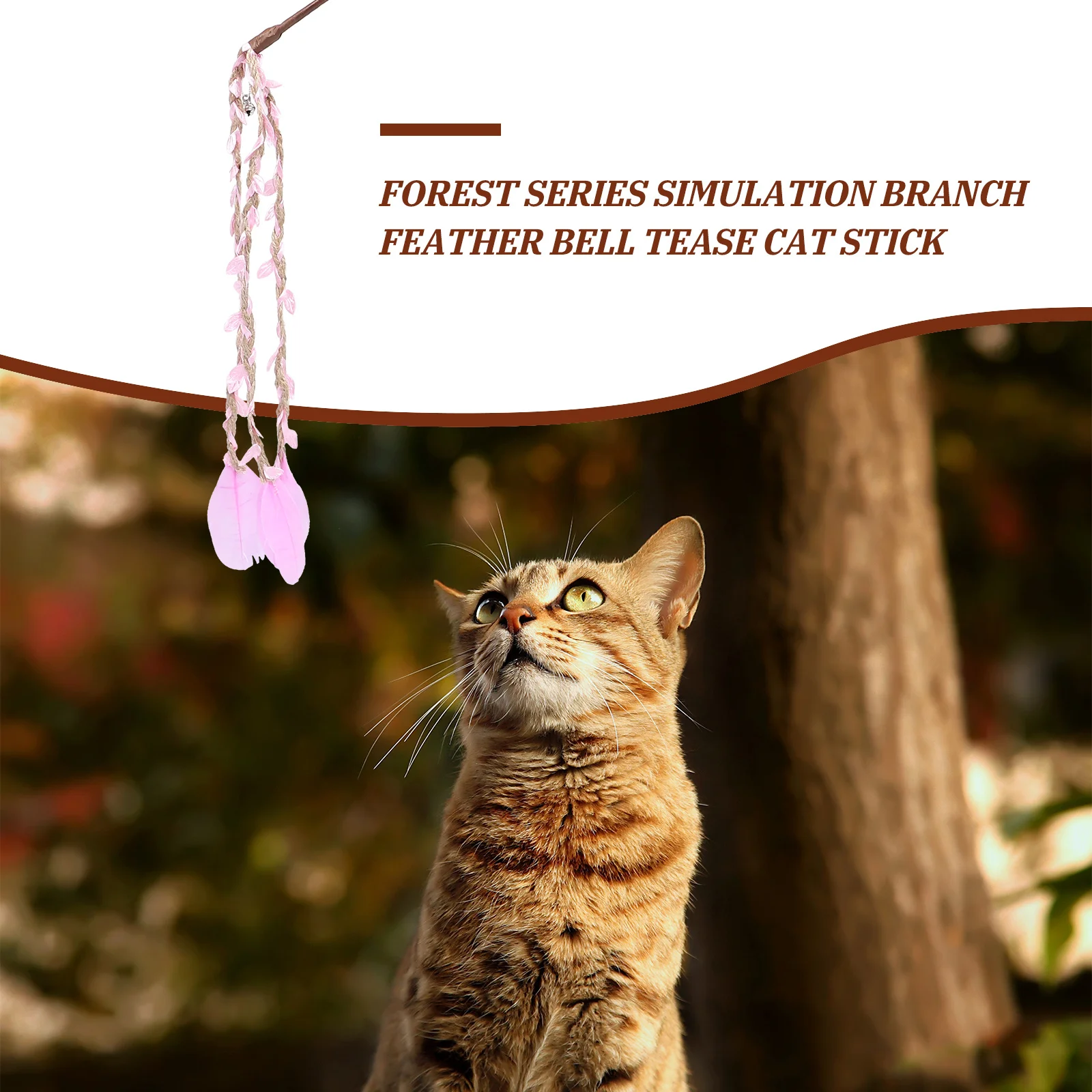 

Cat Teaser Stick Wood Pet Interactive Plaything For Kitten Cat Supplies Teasing Exercise Stress Relief Fun