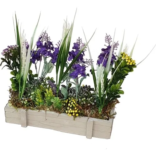 Merland Artificial Flower and Crate Model Flower Pot