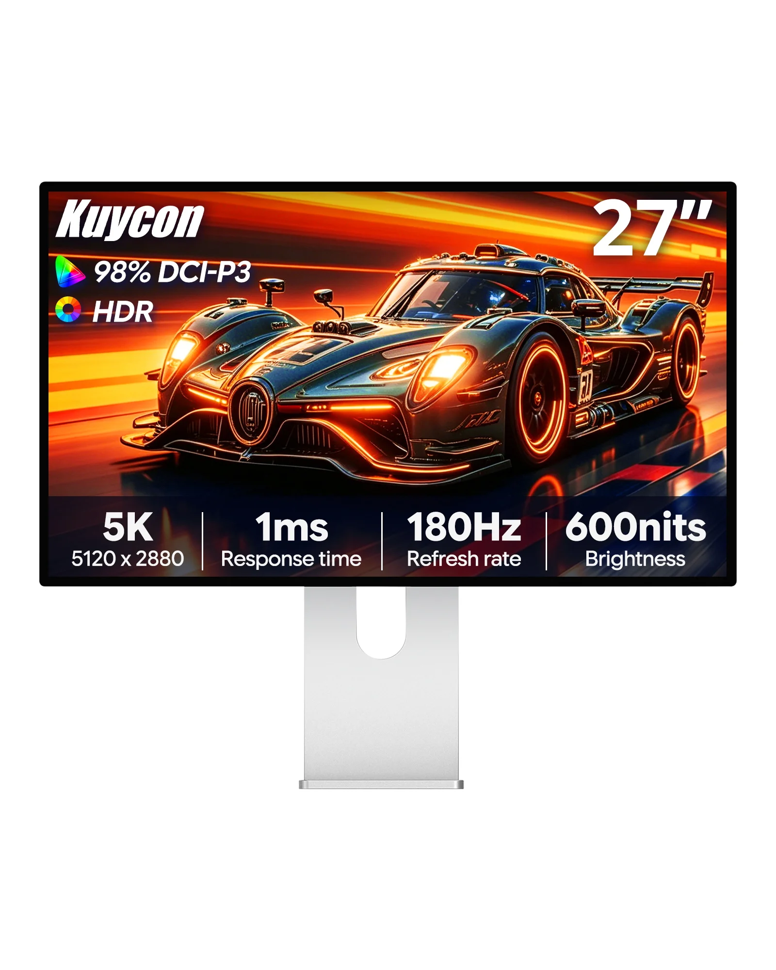 Kuycon P27Z 27 Inch Monitor 5K 180Hz 2K 330Hz Dual Mode gaming Monitor With 6 Speaker Surround Sound Anti-glare Computer Display