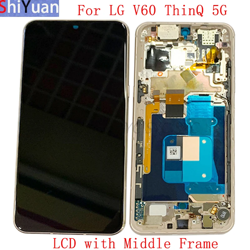 

Original Complete LCD with Middle Frame Display For LG V60 ThinQ 5G Touch Screen Digitizer Assembly Replacement Parts