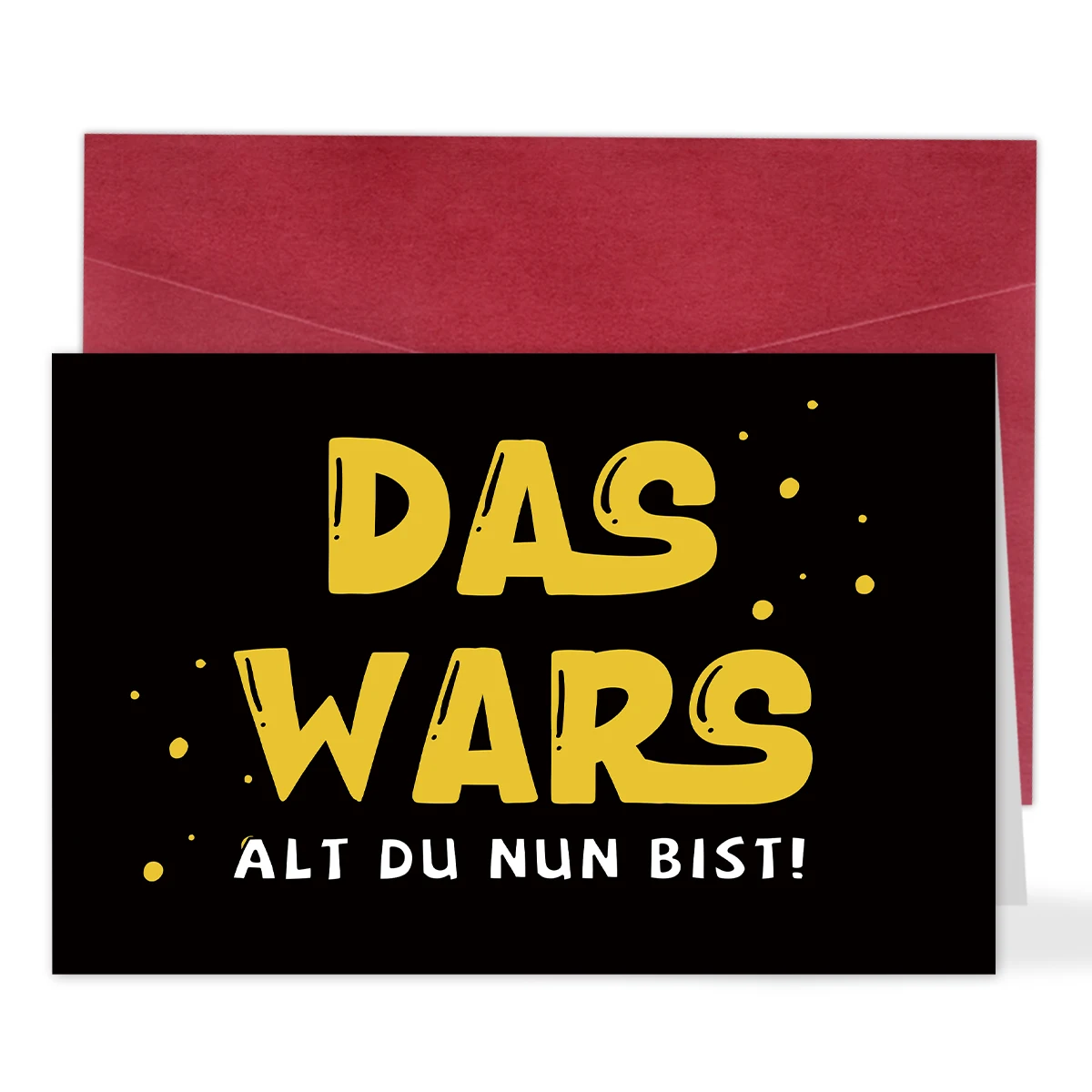 قطعة واحدة من بطاقات تهنئة عيد الميلاد الألمانية مع مغلف-'das Wars Alt Du Nun Bist! '، هدية ممتعة للحفلات، بطاقة تذكار لزملاء العمل، الصديق #2