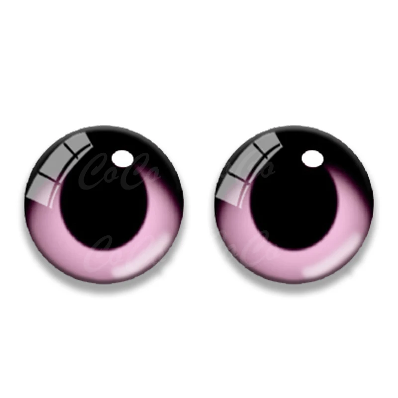 6pairs Runde 8/10/12/14/16/ 20MM Glas Drachen Katze Augen Cabochon Charms Zubehör Glas DIY Multi Farbe Puppe Augen Muster Handwerk – Detail 4