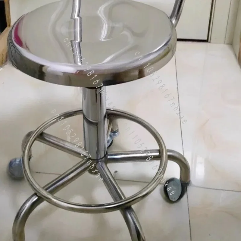 Height Stool Simple Lab Chair with Backrest Barber Chair for Salon Heavy-Duty Lifting Bar Stools Stainless Steel Adjustable