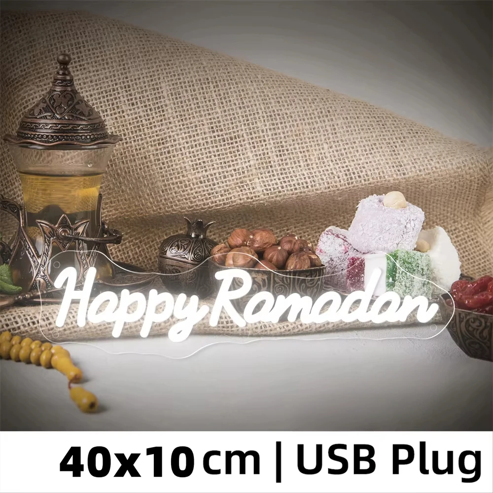 Eid Mubarak LED Neon Sign Ramadan Decorations Neon Sign for Home Ramadan Mubarak Decor Neon Sign Home Bedroom Decoration USB