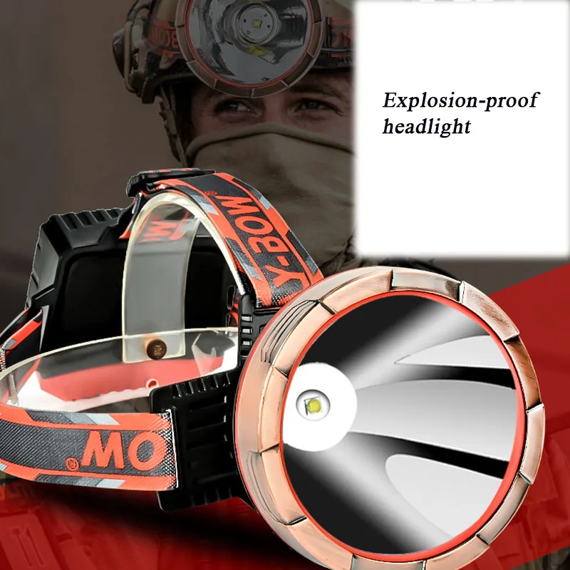 Industrial Explosion-proof Headlight Waterproof And Rechargeable Super Bright Long Shot Explosion-proof Headlight
