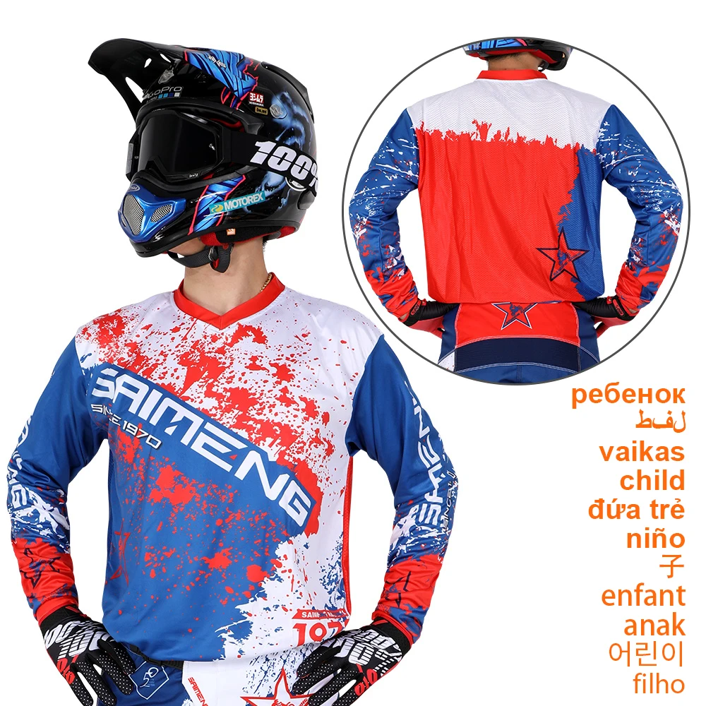 2022 child Cycling Quick Dry Motocross Jersey Downhil Mountain Bike DH Shirt MX Motorcycle Clothing Ropa for Boys MTB T-Shirts