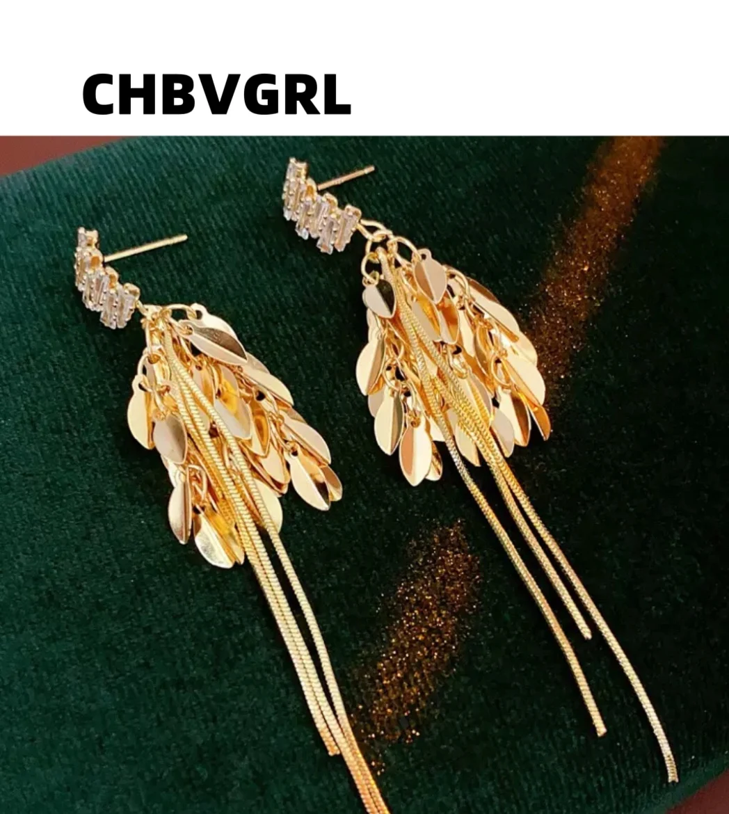 

Hot-selling zircon wheat earflap earrings, European and American personality earrings, high-end and luxurious ear accessories
