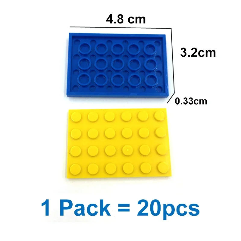 20pcs DIY Building Blocks Thin Figures Bricks 4x6 Dots 12Color Educational Creative Compatible With Brand Toys for Children 3032