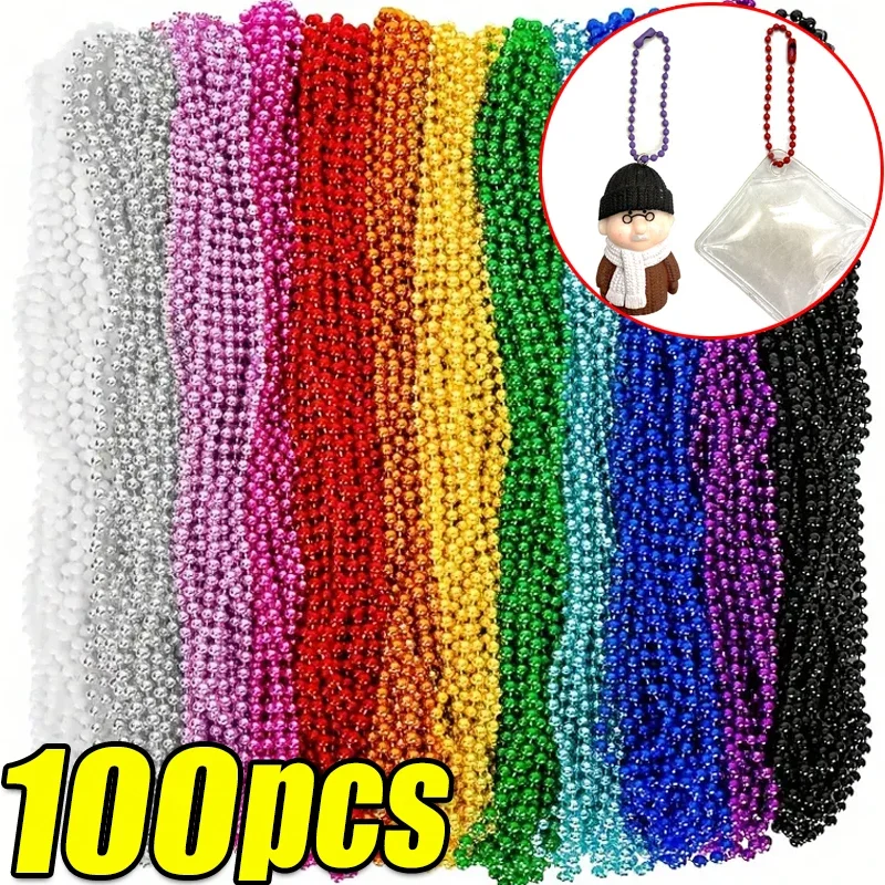 10/20/50/100pcs Ball Bead Chains Fits Key Chain/Dolls/Label Hand Tag Connector For DIY Bracelet Jewelry Making Accessorise