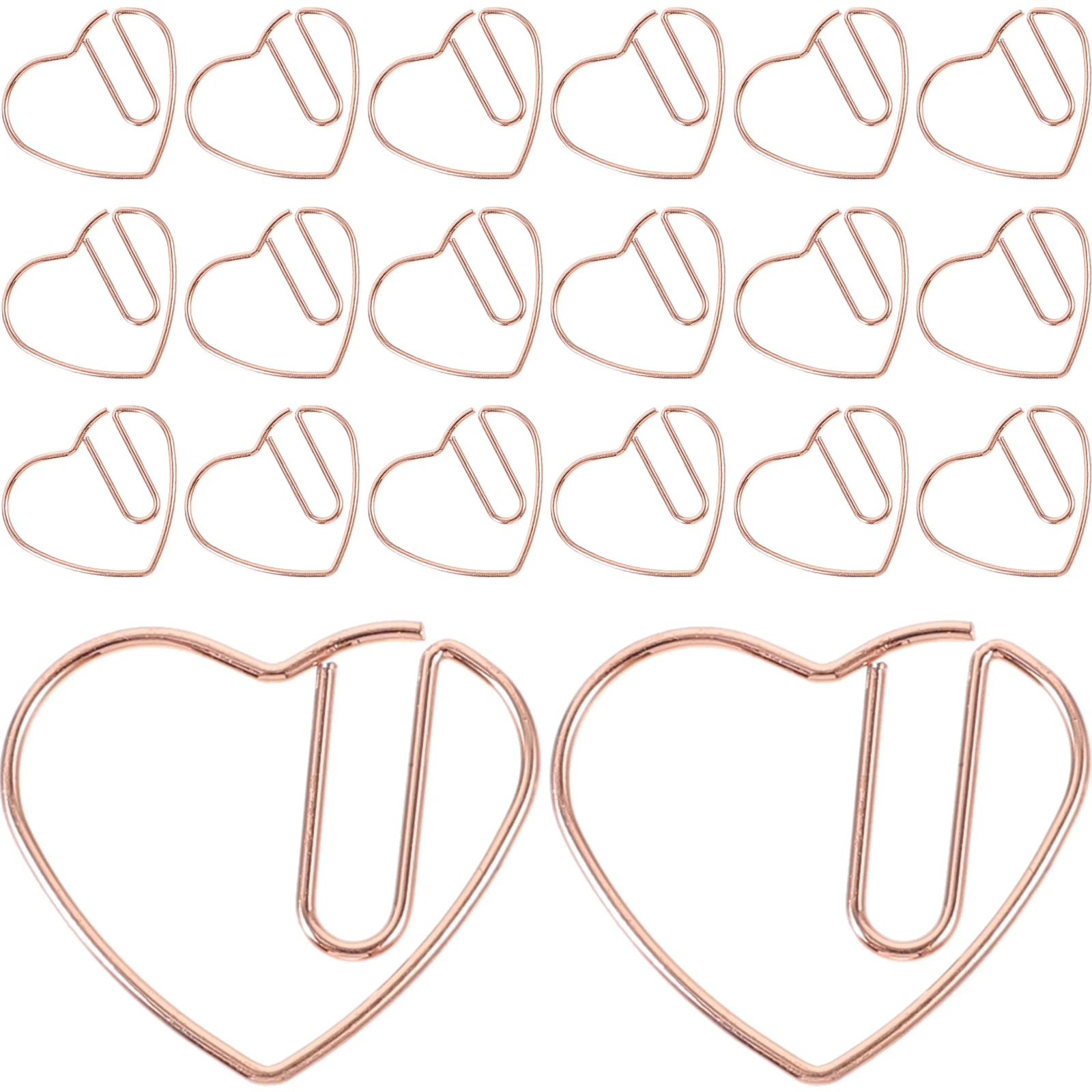 

50pcs Heart Paper Clips Metal Office Supplies Fasteners Heart Paperclips for Crafts Scrapbooks Gifts Golden Color