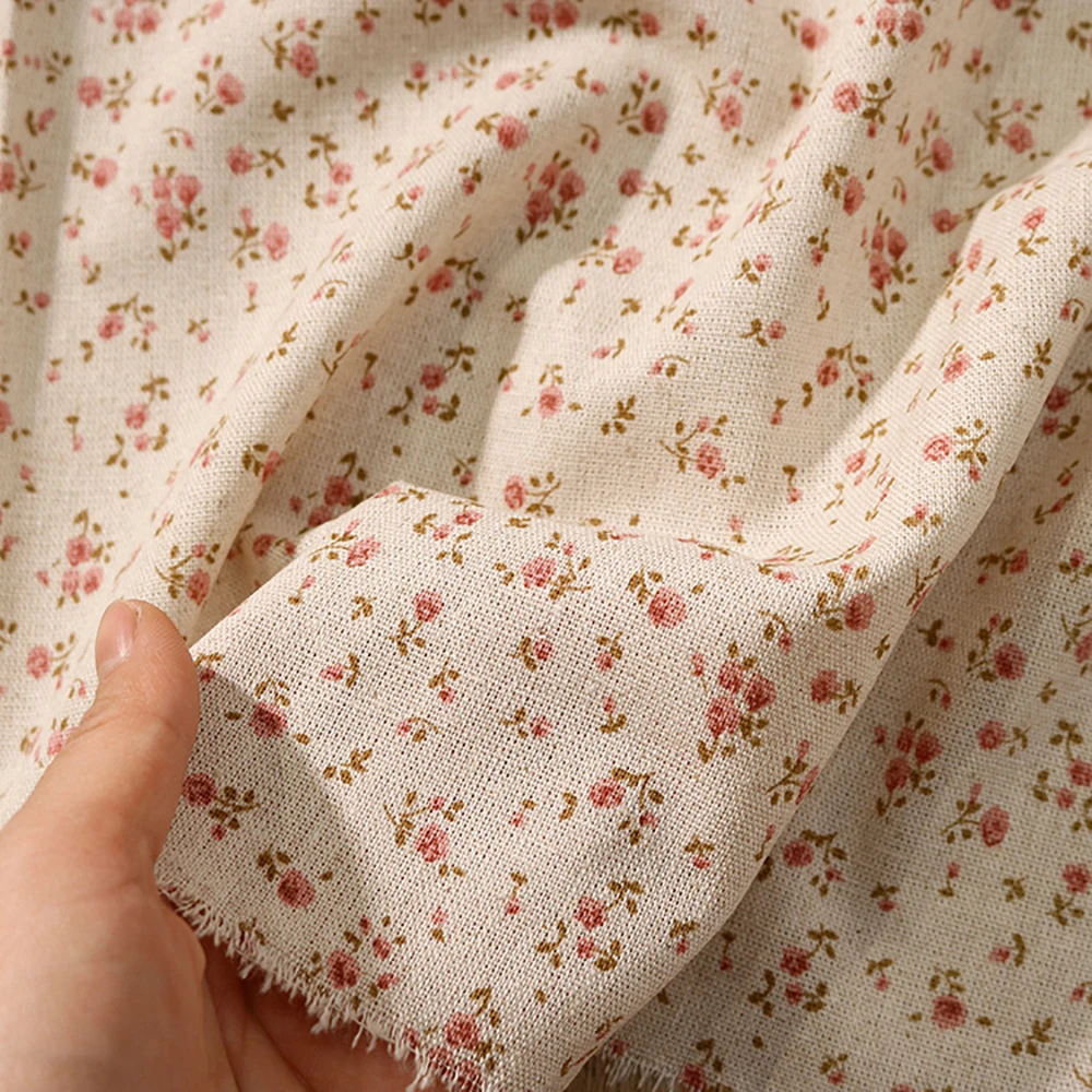 

Cotton linen Vintage Floral Fabric For Sewing Children's Clothing, Pajamas, Home Décor DIY Materials