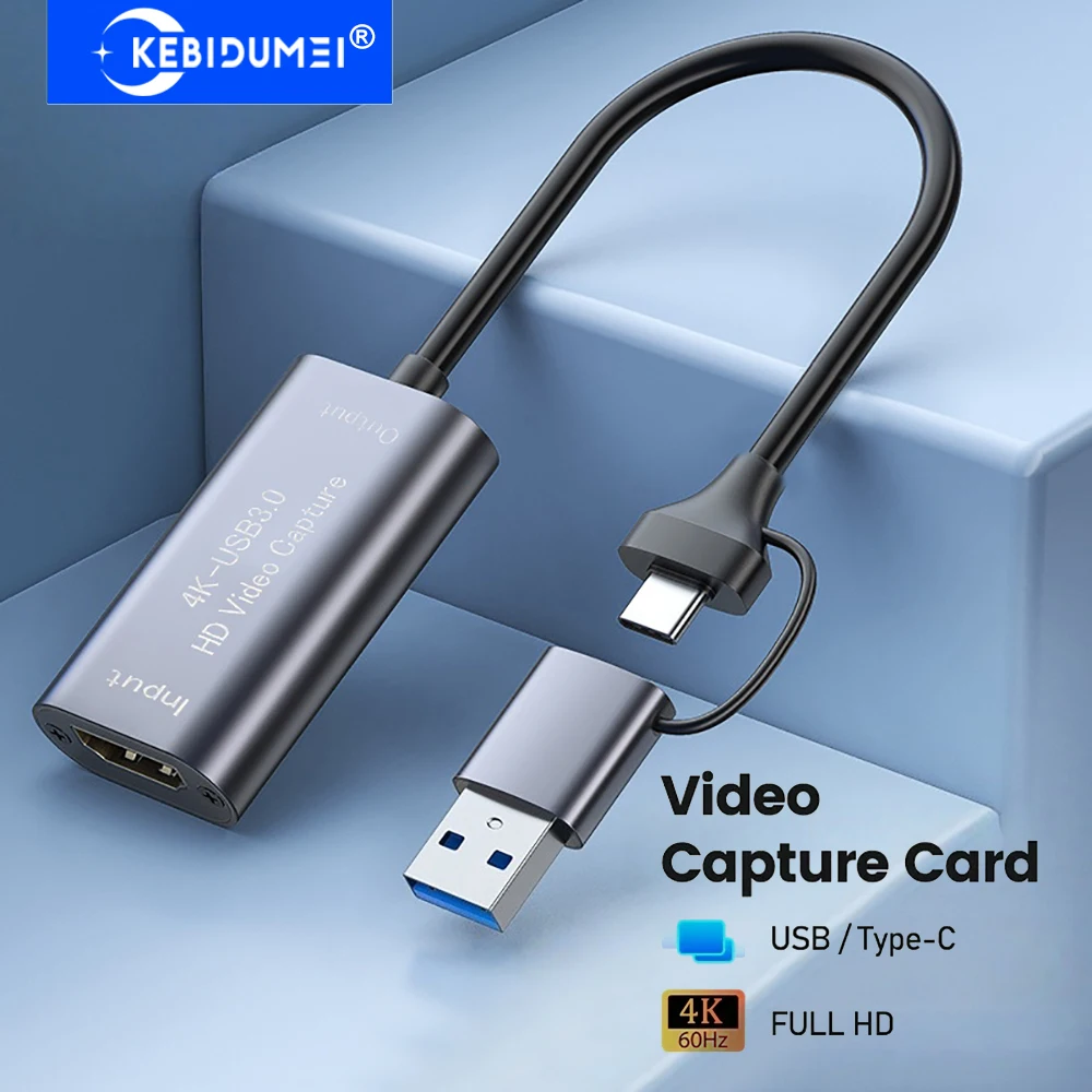 【セール中】USB 3.0 ビデオキャプチャカード HDMI to USB/Type-c 2-in-1 ゲームグラバー レコード ライブストリーミングビデオレコーダー Switch Xbox PS4/5用 USB 3.0 Video Capture Card HDMI to USB/Type-c 2-in-1 Game Grabber Record Live Streaming Video Recorder