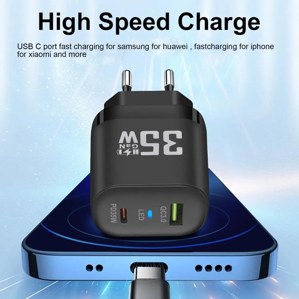 Charger with Over current Quick Charging Usb C Charger Reliable 35w Pd Fast Charge Charger Safe Portable for Mobile