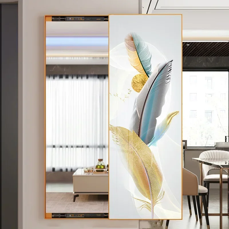 Push-pull adjustable concealed full body mirror foyer wall mounted explosion-proof fitting mirror