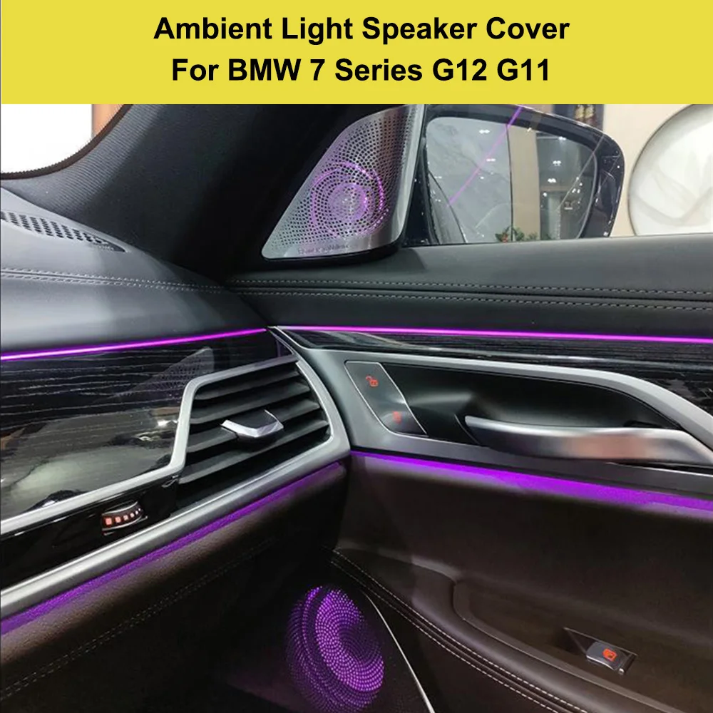 LED Speaker Cover Ambient Light for BMW 7 series G12 G11Door Tweeter Loudspeaker Luminous 11color Cover Ambient Light