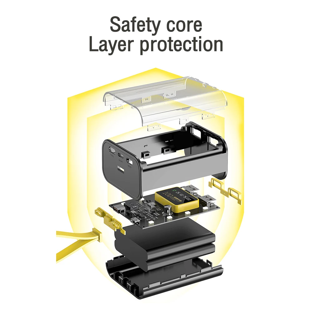 18650 Battery Charger Case Cool DIY Power Bank Box 10W Fast Charging Case Charging Power Bank Case  Battery Not Include