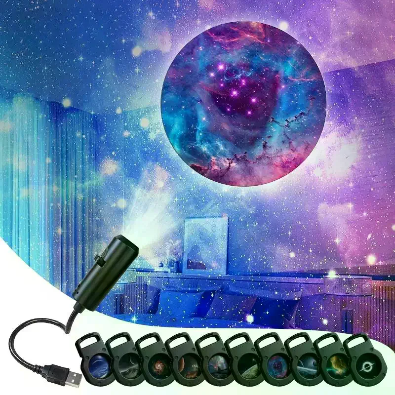 LED USB Projector Light 3/6pcs Adjustable Night Lamp Pattern Projector for Cozy Home Bedroom Atmosphere
