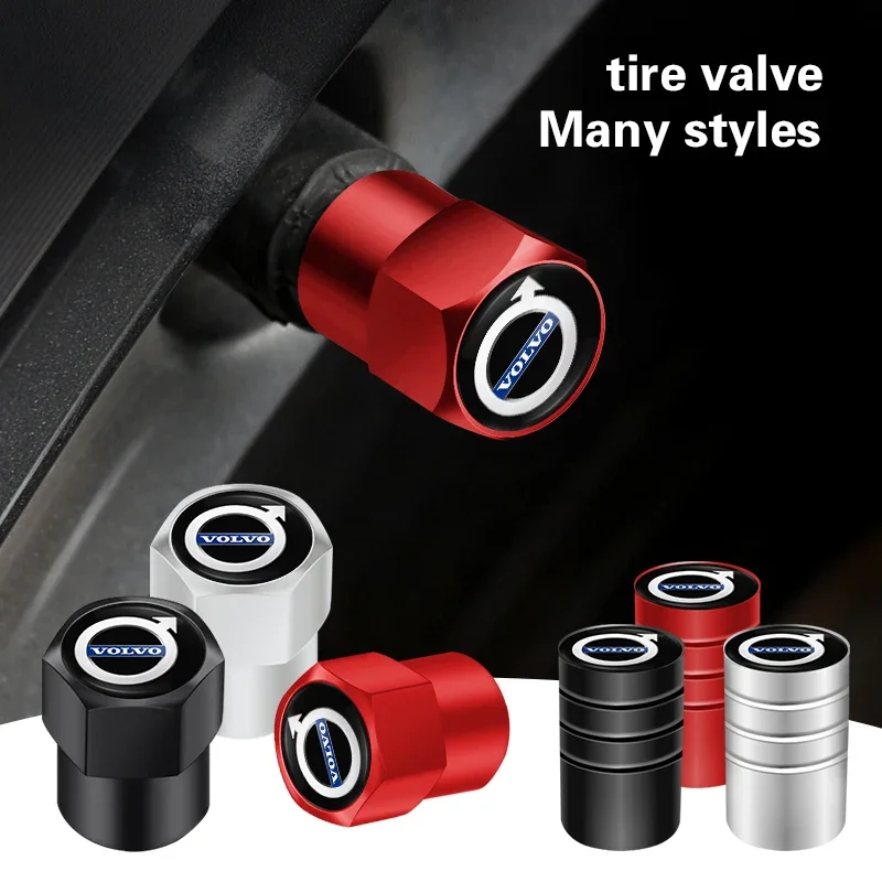 Volvo Car Wheel Tire Valve Caps Tyre Rim Stem Covers For Volvo Xc60 Xc90 V40 V60 S60 V50 V90 S80 C40 XC40 V70 XC70 C30 C70 EX90