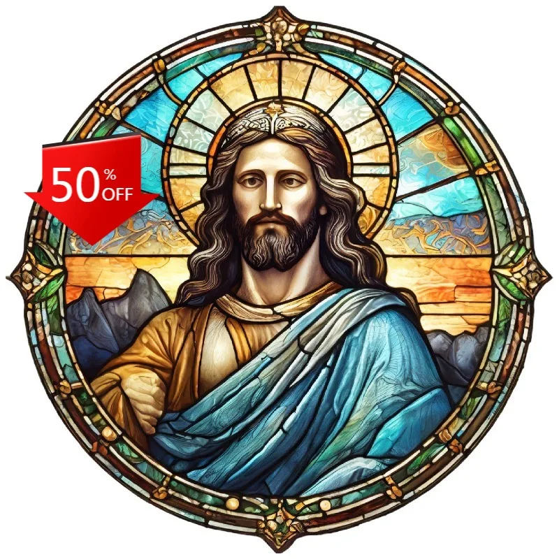 

Christian Sticker Stained Glass Jesus Son Of God Savior King !Bumper Decals Custom Window Decoration Funny Decorations