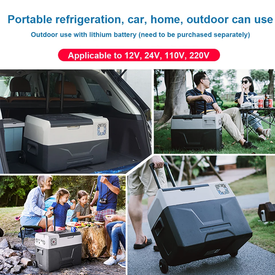 Car Mini Fridge Portable 30L Alpicool 220V Home Refrigerator 12V/24V Compressor Ice Box Portable Small Freeze Camping Travel