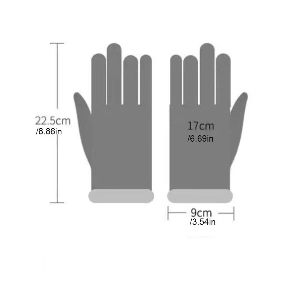 Vintage Thickened Women Suede Gloves Plush Full Finger Touch Screen Gloves Keep Warm Windproof Winter Mittens Sports