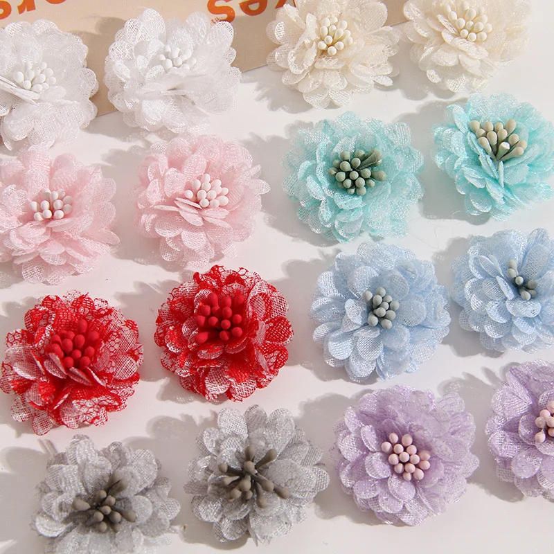 New style 40pcs/lot 30mm color gauze petal handmade flowers diy jewelry earring/hair/garment accessory