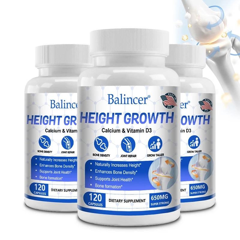 Balincer Natural Growth - Vitamin D3, Vitamin K2, Magnesium, Calcium, Height Growth for Children, Adolescents & Adults