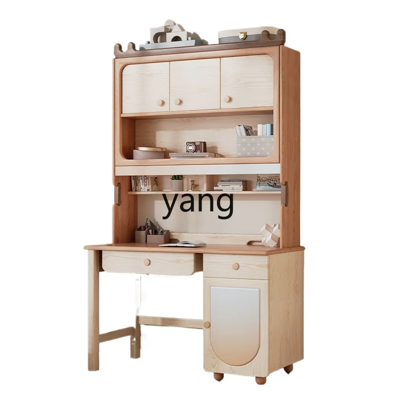 

CX Solid Wood Children's Desk Bookcase Integrated Combination Learning Ash Children's Room Student Household Writing