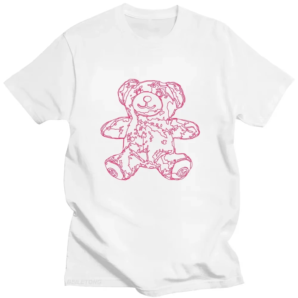 

Американский стиль, ретро Ins, хлопковая футболка с принтом медведя и мультяшным графическим принтом, женская уличная футболка Y2k, индивидуальный свободный топ с половиной рукавов Y2k