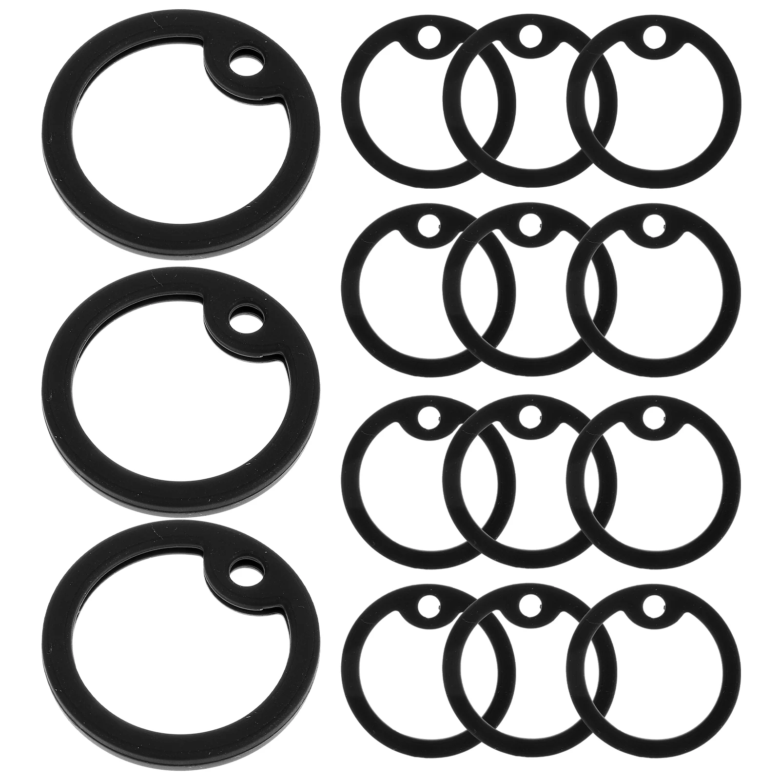 15pcs Professional Dog ID Tag Silencers Silicone Useful Mute Circle for Pet Dog Cat (Black) Pet Tag Silencers