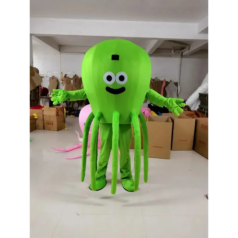 คอสเพลย์ Marine life Octopus Squid Mascot เครื่องแต่งกายโฆษณาพิธีวันเกิดชุดแฟนซีสัตว์ Carnival ดําเนินการ props