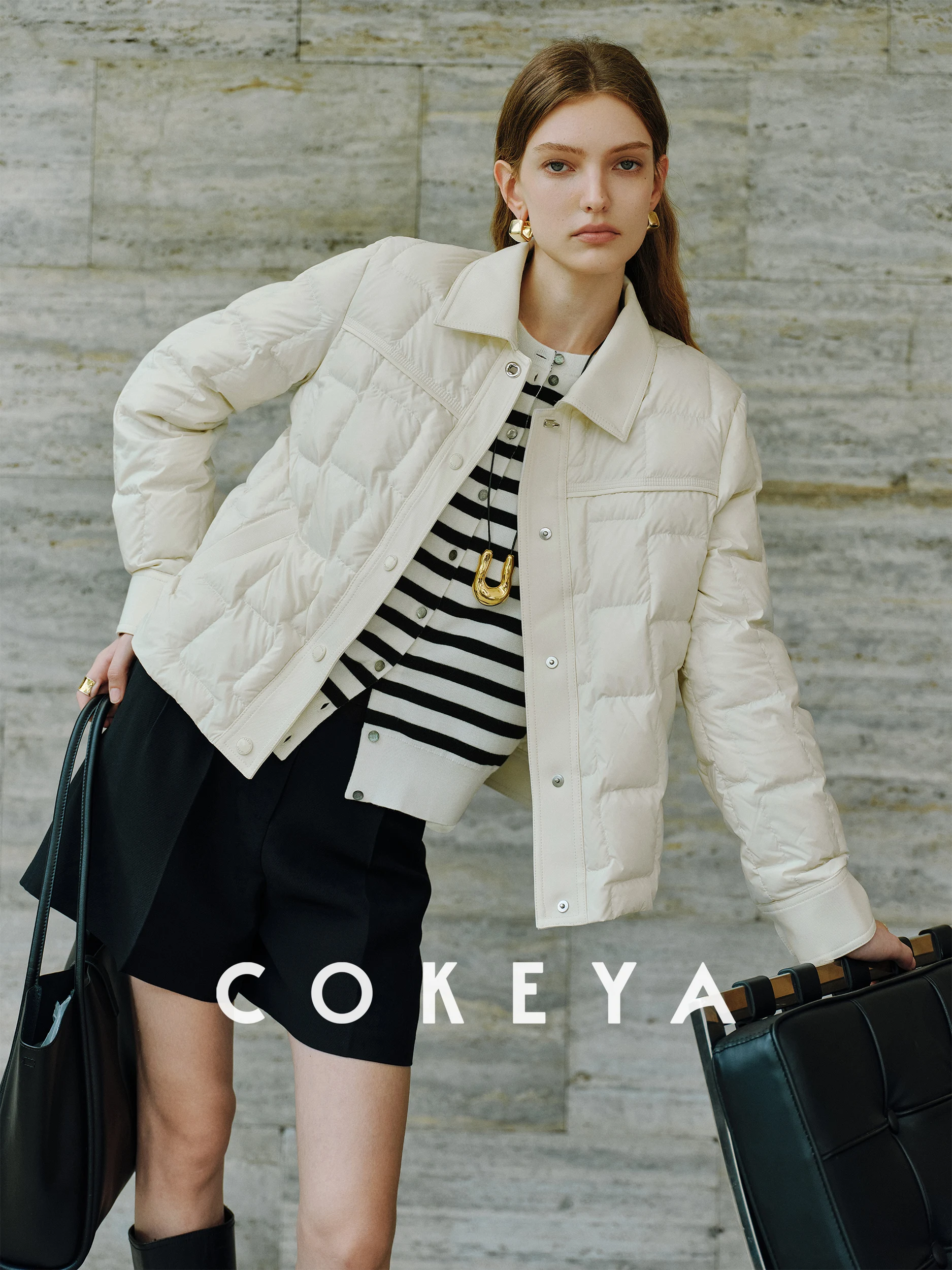 

Легкая женская пуховая куртка CA Manhattan с 90% белым гусиным пухом, повседневная, с длинными рукавами, однотонная