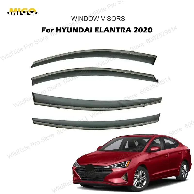 Weather Shield Window Visors for HYUNDAI ELANTRA 2020 High End Injection Front and Rear Window Rain Visors Deflectors