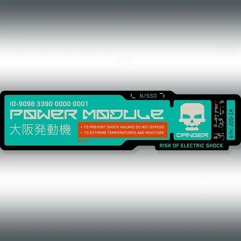 1 Stück Cyberpunk Mecha Warnhinweis-Aufkleber, Wasserfeste Selbstklebende Vinyl-Sticker für Gaming-PC, Laptop, Auto-Dekoration